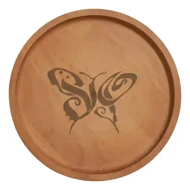بشقاب چوبی مدل پروانه
