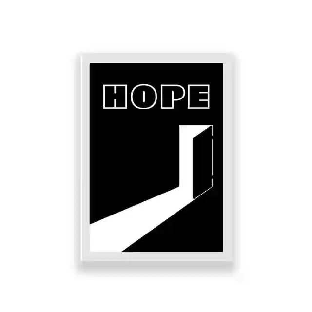 تابلو طرح مینیمال انگیزشی hope