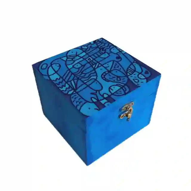جعبه هدیه چوبی مدل هنری طرح فانتزی کدWSB   