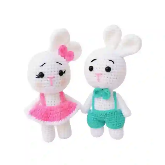 عروسک بافتنی مدل خرگوش دختروپسر مجموعه   عددی