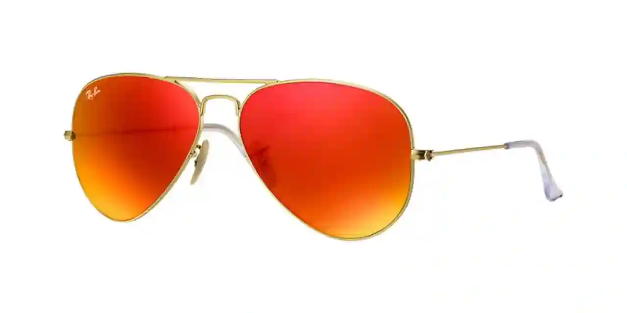 خرید اینترنتی عینک آفتابی روزمره ری بن با کد      AVIATOR FLASH LENSES GOLD ORANGE   RayBan      Aviator Flash Lenses Gold Orange  