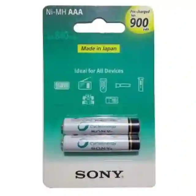 باتری شارژی نیم قلمی سونی مدل Sony NI MH AAA    mAh  جفتی 