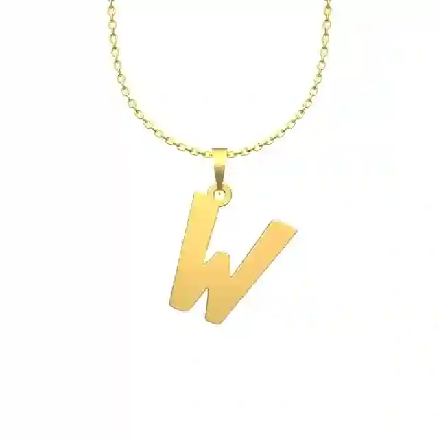 گردنبند طلا    عیار زنانه مدوپد مدل حرف W کد H               